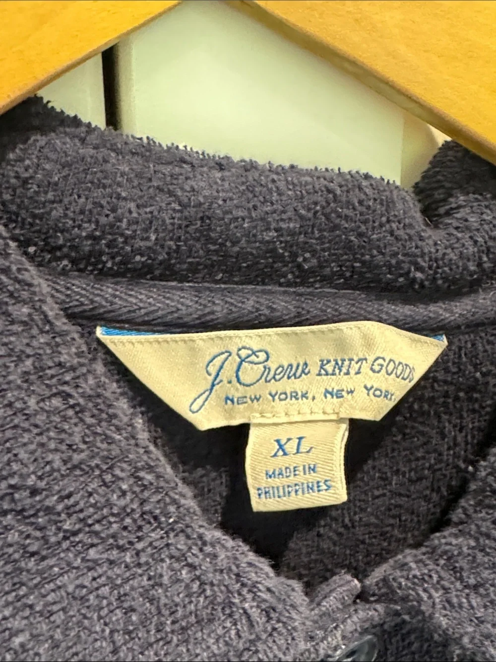J. Crew Navy Blue Terry Cloth Polo Size XL